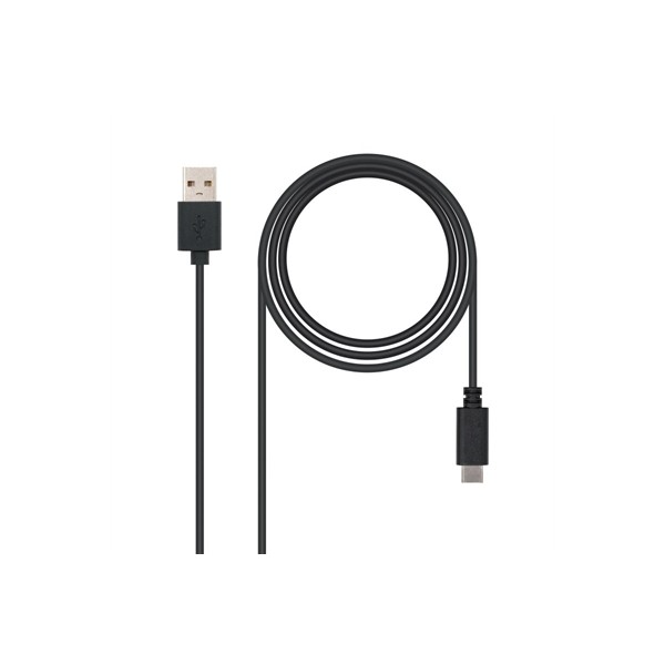 Cable usb tipo c a usb tipo a nanocable 0.5m -  macho - macho -  negro