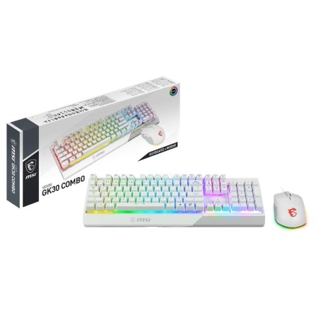 Teclado  raton gaming msi vigor ck30 blanco