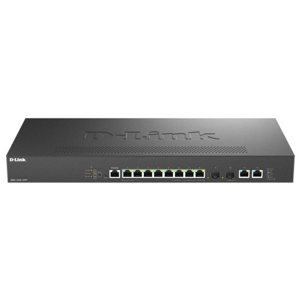 Switch gestionable d - link dms - 1250 - 12tp 8x multigigabit 2.5g poe 2 x 10g  2 x 10g sfp 240w