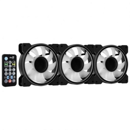 Pack 3 Ventiladores Aerocool Mirage 12 ARGB Pro/ 12cm + H66F HUB + Mando a Distancia