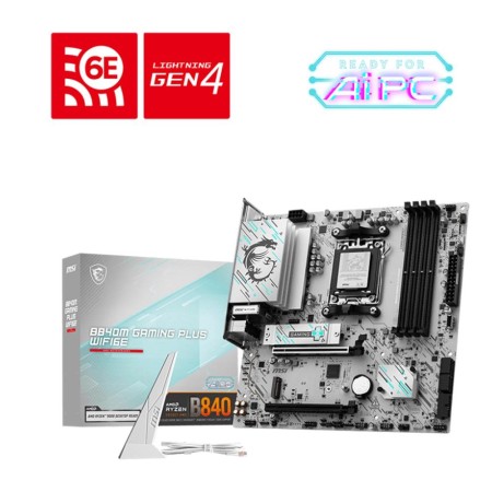 Placa base msi am5 b840m gaming plus wifi6e ddr5 matx