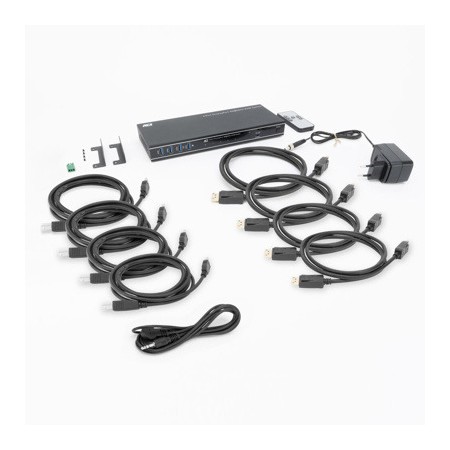 Conmutador kvm displayport 4k 4 puertos act connectivity