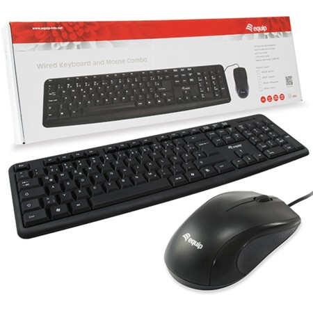Kit teclado  mouse raton usb equip life color negro