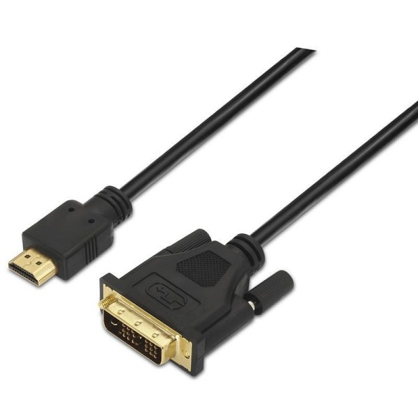 Cable HDMI Aisens A117-0090/ DVI Macho - HDMI Macho/ Hasta 10W/ 720Mbps/ 1.8m/ Negro