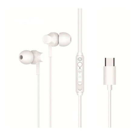 Auricular intrauditivo usb - c conceptronic brendan03w 1.2m microfono blanco