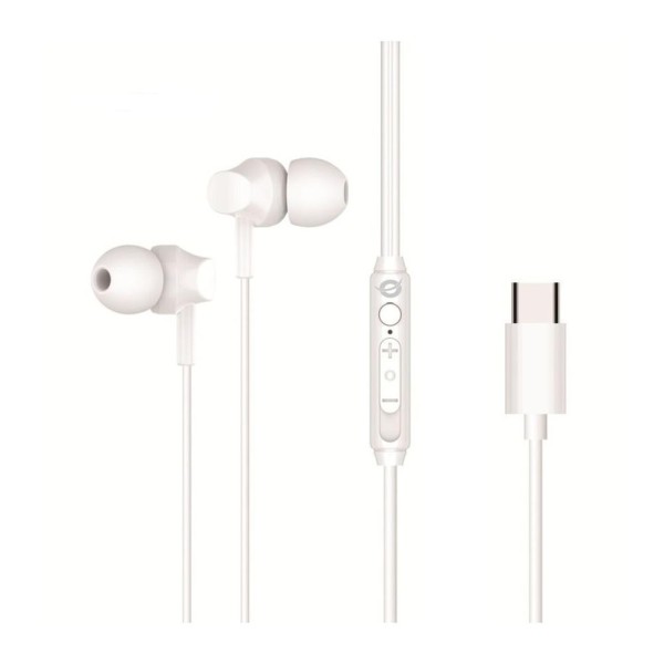 Auricular intrauditivo usb - c conceptronic brendan03w 1.2m microfono blanco