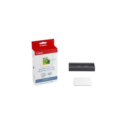 Papel foto canon selphy kc - 18is 54x54  tinta 18 adhesivos cuadrados series cp
