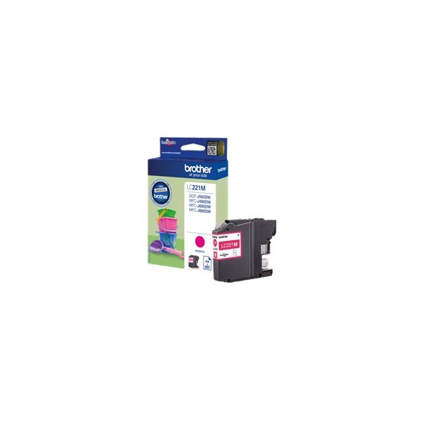 Cartucho tinta brother lc221m magenta 260 paginas dcpj562dw -  mfcj480dw -  mfcj680dw