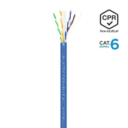 Bobina de Cable RJ45 UTP AWG24 LSZH CPR Dca Aisens A135-0662 Cat.6/ 100m/ Azul