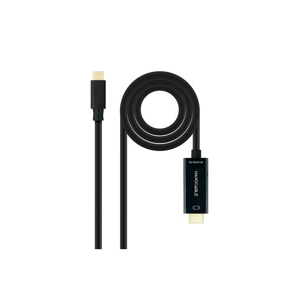Cable nanocable conversor usb tipo c a hdmi usb tipo c - mhdmi - m negro 1.8 m