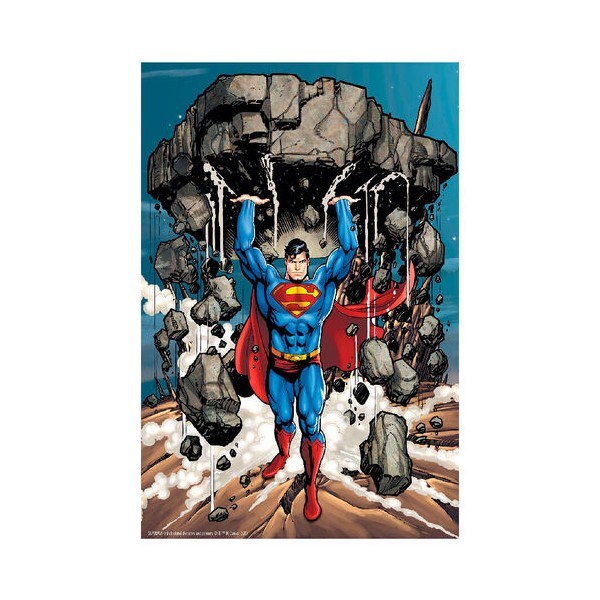 Puzzle 3d lenticular dc comics superman levantando escombros 300 piezas