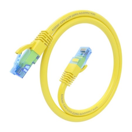 Cable de Red RJ45 AWG26 CCA UTP Aisens A135-0829 Cat.6/ 25cm/ Amarillo