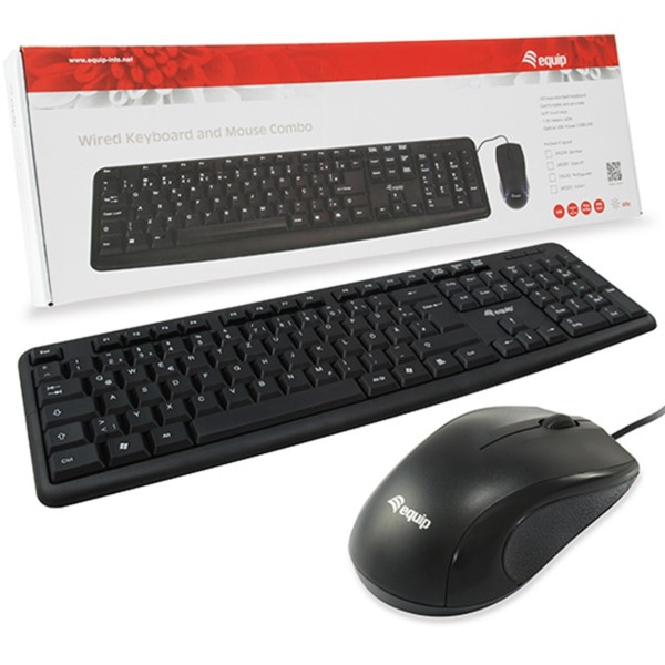 Kit teclado  mouse raton usb equip life color negro