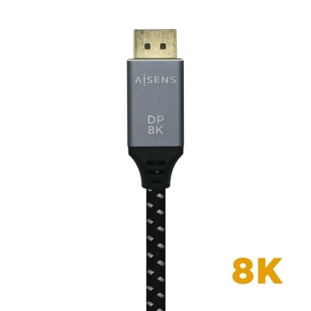 Cable DisplayPort 1.4 8K Aisens A149-0436/ DisplayPort Macho - DisplayPort Macho/ 1.5m/ Negro Gris