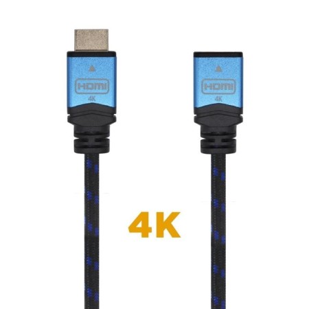 Cable Alargador HDMI Aisens A120-0453/ HDMI Macho - HDMI Hembra/ 2m/ Negro/ Azul