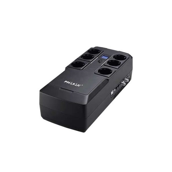 Sai ups phasak 800va interact kyptos ph 9478 s 3xschuko 3xsurge protect rj45 usb 0.8kva