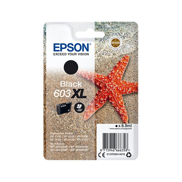 Cartucho tinta epson c13t03a14010 singlepack negro 603xl estrella de mar