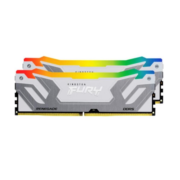 Memoria ram ddr5 48gb 2x24gb kingston - 8400mt - s - fury renegade rgb - cl40 - blanca - plata