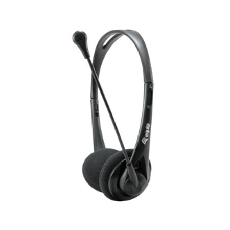 Auricular equip life microfono jack 3.5mm ( incluye adaptador 1 a 2 jacks ) negro