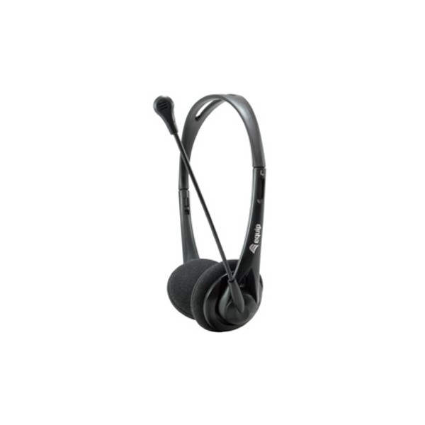 Auricular equip life microfono jack 3.5mm ( incluye adaptador 1 a 2 jacks ) negro