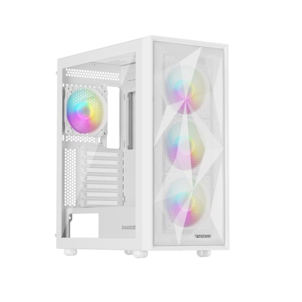 Caja ordenador gaming genesis diaxid 605 argb atx cristal templado blanca