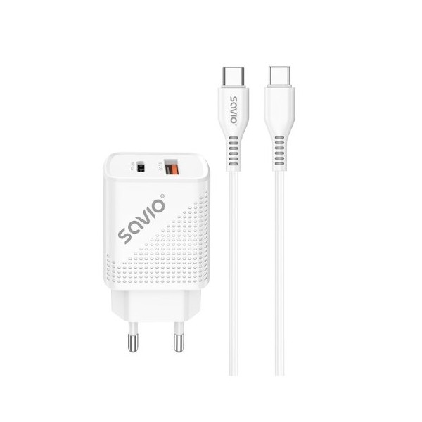 CARGADOR SAVIO LA-05 DUAL 18W USB 3.0 + CABLE