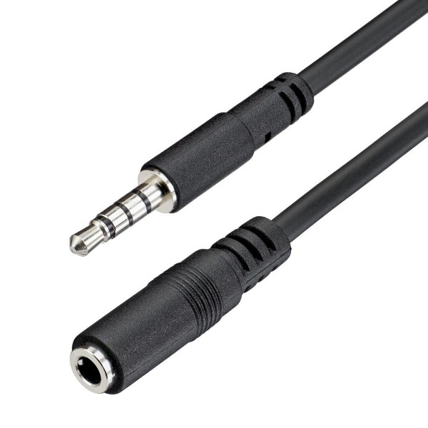 Cable mini jack 3.5mm startech 1m - macho - hembra - negro