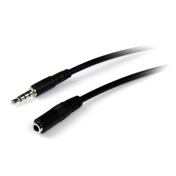 Cable jack 3.5mm startech 2m - macho - hembra - negro