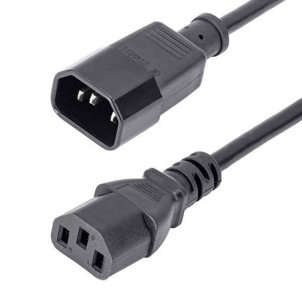 Cable iec c14 a iec c13 startech 1m - macho - hembra - negro