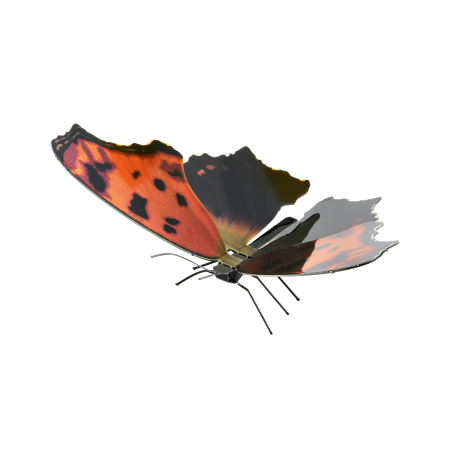 MAQUETA 3D METAL FASCINATIONS MARIPOSA EASTERN COMMA MONTAJE SIN PEGAMENTO NI SOLDADURA