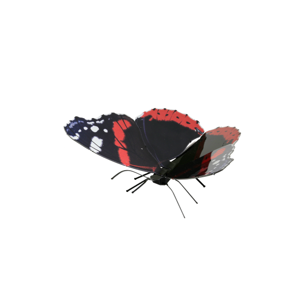 MAQUETA 3D METAL FASCINATIONS MARIPOSA RED ADMIRAL MONTAJE SIN PEGAMENTO NI SOLDADURA MAQUETAS 3D