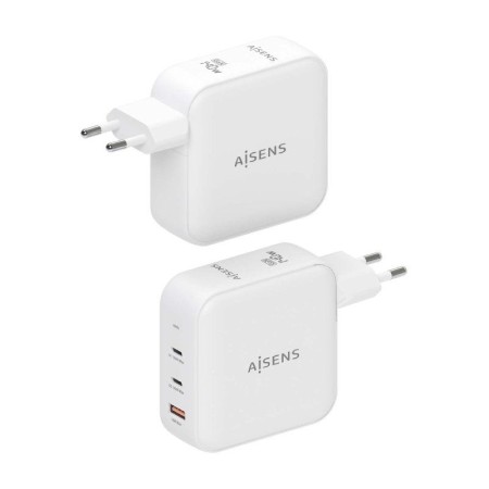 Cargador Gan de Pared Aisens ASCH-140W3P030-W/ 2xUSB Tipo-C/ 1xUSB/ 140W