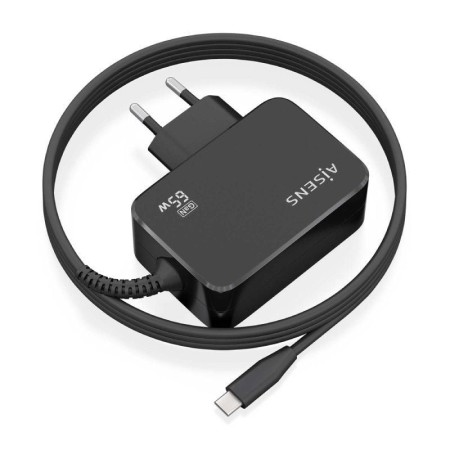 Cargador Gan de Pared Aisens ASCH-1PD65WL033-BK/ 1xUSB Tipo-C + Cable 1.8m/ 65W