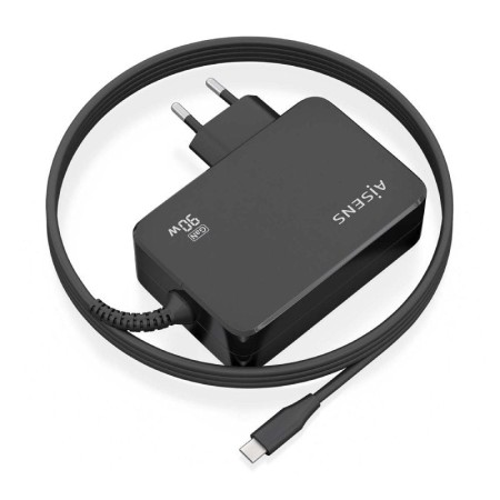 Cargador Gan de Pared Aisens ASCH-1PD90WL034-BK/ 1xUSB Tipo-C + Cable 1.8m/ 90W