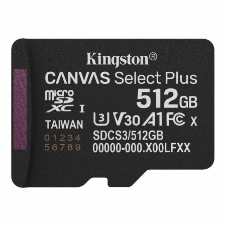 Tarjeta memoria micro secure digital sdxc 512gb kingston canvas select plus clase 10 uhs - 1