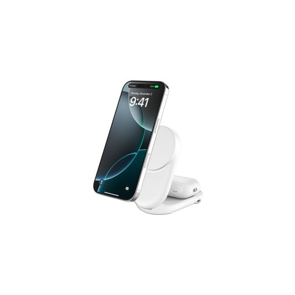 CARGADOR INALAMBRICO BELKIN WIZ039KQWH QI2 25W 2EN1 MAGNETICO PLEGABLE PARA IPHONE Y AIRPODS BLANCO