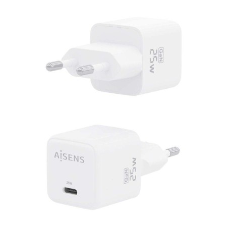 Cargador Gan de Pared Aisens ASCH-25W1P012-W/ 1xUSB Tipo-C/ 25W