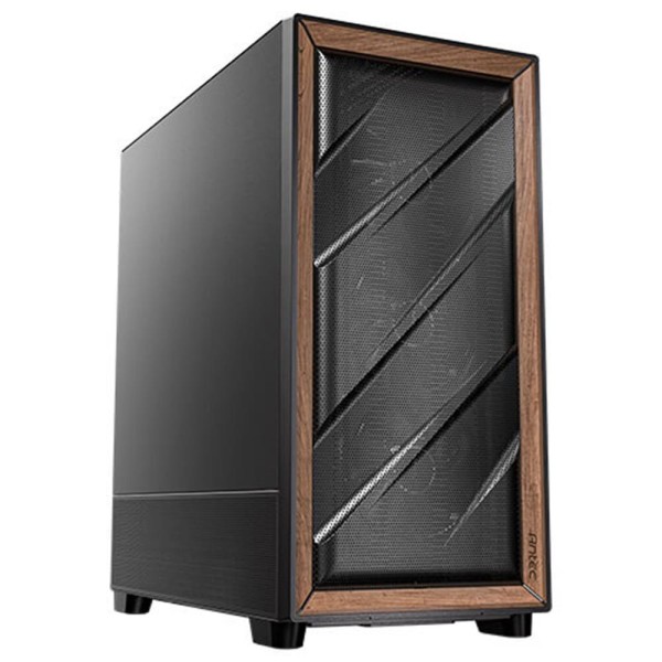 Caja ordenador gaming antec flux se atx wood negra