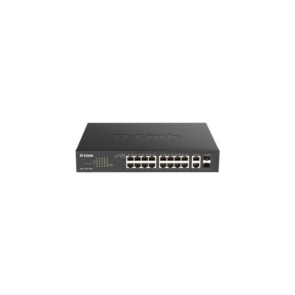 SWITCH SEMIGESTIONABLE D-LINK DGS-1100-18PV2 16P GIGA POE + 2P COMBO GIGA/SFP 130W POE RACK