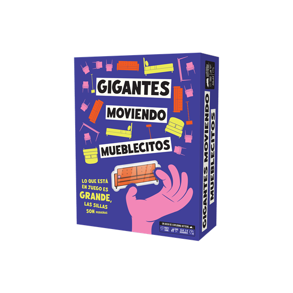 Juego de mesa gigantes moviendo mueblecitos