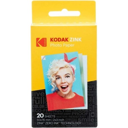 Papel Fotográfico para Cámara Printomatic y STEP Touch Kodak Zink/ 2″x3″/ 20g/ 20 Hojas