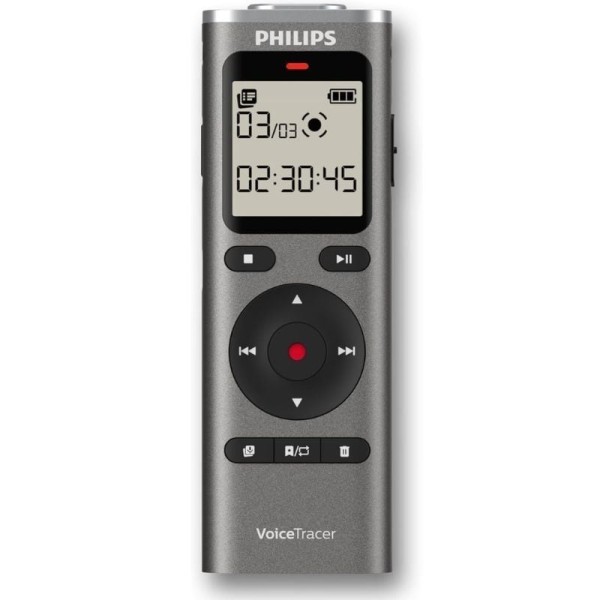 Grabadora de Voz Philips VoiceTracer DVT1170/ 20kHz/ Plata