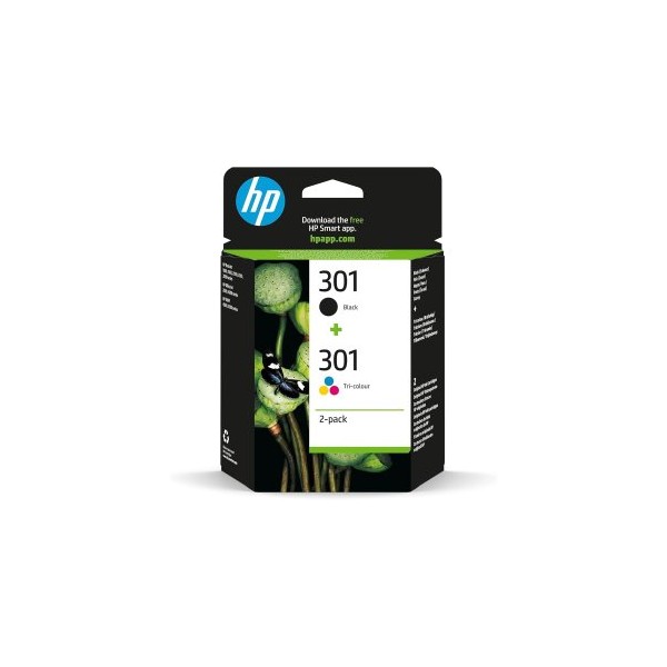 CARTUCHO HP Nº 301 PACK DE 2 NEGRO Y COLOR N9J72AE
