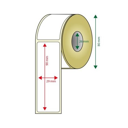 PACK DE 6 ROLLOS DE ETIQUETAS ADHESIVAS TERMICAS BLANCAS APPROX ANCHO 80mm TAMAÑO ETIQUETA 29x90mm 4