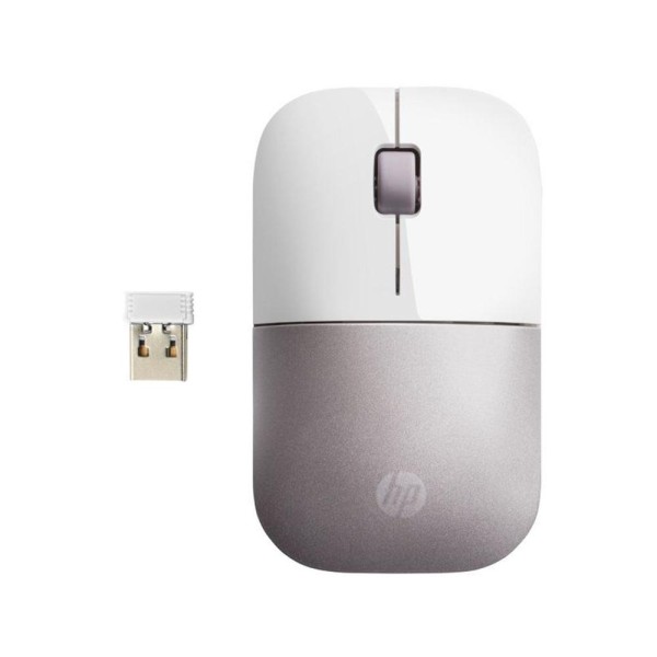 Raton inalambrico hp wireless z3700 - hasta 1200dpi - blanco y rosa