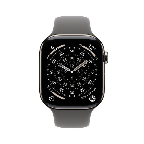 Smartwatch apple watch s11 gps + cellular 42mm natural titanium case stone grey sport band s - m