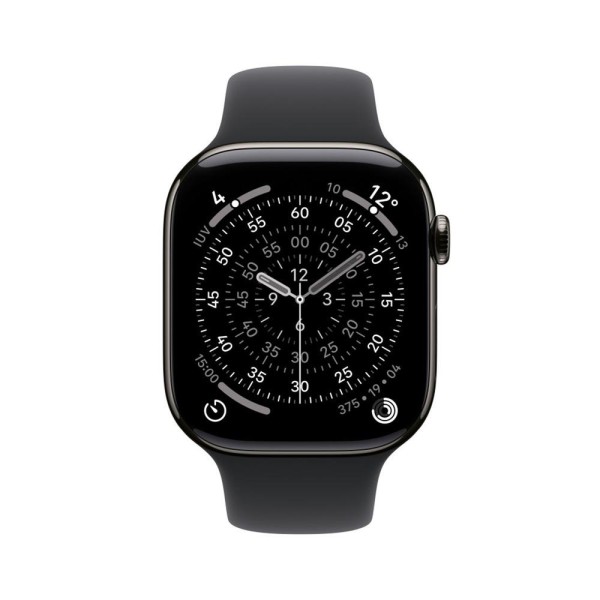 Smartwatch apple watch s11 gps + cellular 42mm slate titanium case black sport band s - m