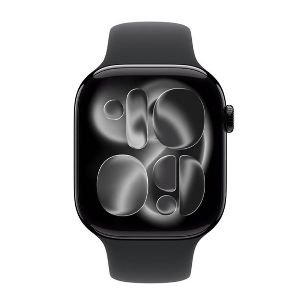 Smartwatch apple watch s11 gps + cellular 46mm jet black aluminium case black sport band - m - l