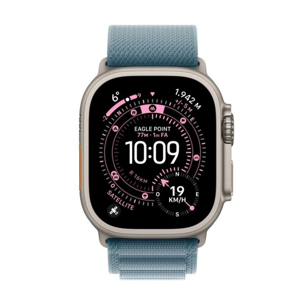 Smartwatch apple watch ultra 3 gps + cellular 49mm natural titanium case blue alpine loop - l