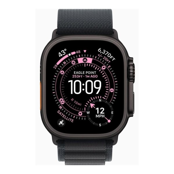 Smartwatch apple watch ultra 3 gps + cellular 49mm black titanium case black alpine loop - m